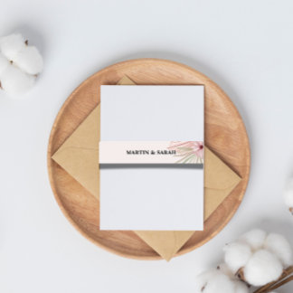 Neutrales Boho-Botanisches Hochzeits-Bauchband Einladungsbanderole