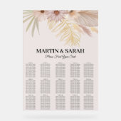 Neutrales Boho-Botanisches Hochzeitssitzplan Acrylschild (Vorderseite)