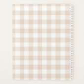 Neutrales Boho-Gingham-Personalisiert 2027 Monatli Planer (Rückseite)