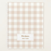 Neutrales Boho-Gingham-Personalisiert 2027 Monatli Planer (Vorderseite)