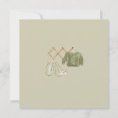 Neutrales Boho Kinderzimmer Babydusche Einladung (Rückseite)