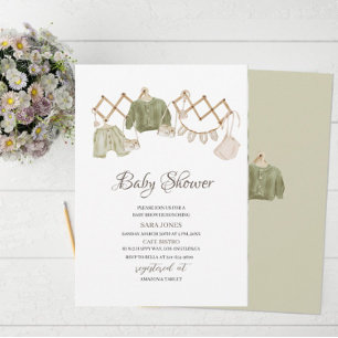 Neutrales Boho Kinderzimmer Babydusche Einladung