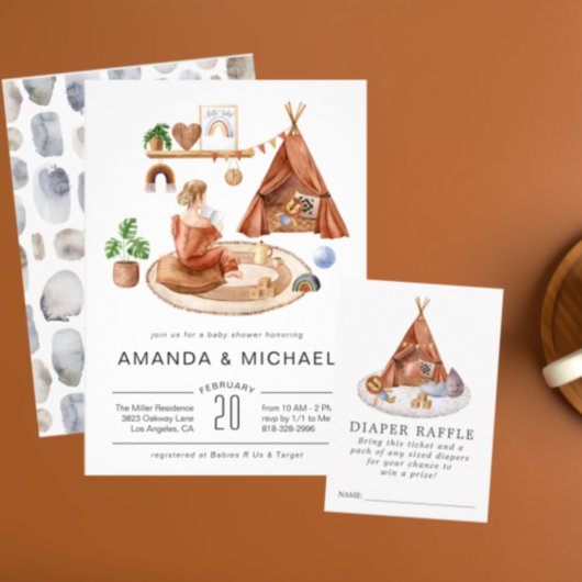 Neutrales Boho-Kinderzimmer | Einladung der Babydu