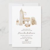 Neutrales Boho Kinderzimmer Mobile Baby Shower Einladung (Vorderseite)