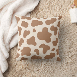 Neutrales Boho-Kuhdruck-Western-Cowboy-Beige-Braun Kissen