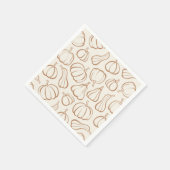 Neutrales Boho-Kürbismuster Herbst-Halloween-Party Serviette (Ecke)