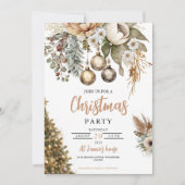 Neutrales Boho WeihnachtsParty Einladung (Vorderseite)