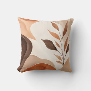 Neutrales Botanisches Abstract-Wurfkissen Kissen