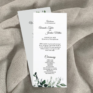 Neutrales Botanisches Hochzeitsprogramm Programm