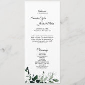 Neutrales Botanisches Hochzeitsprogramm Programm (Vorderseite)