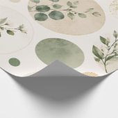 Neutrales botanisches Kreis-Muster  Geschenkpapier (Ecke)