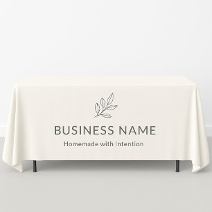Neutrales Botanisches Logo Display Minimalistisch Tischdecke