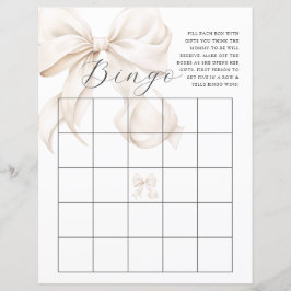 Neutrales Bow Baby Shower Bingo Game