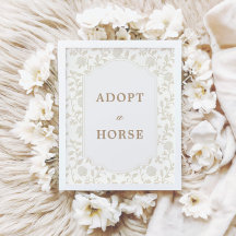 Neutrales braunes Blumen-Toile- Adopt-a-Horse-Schi