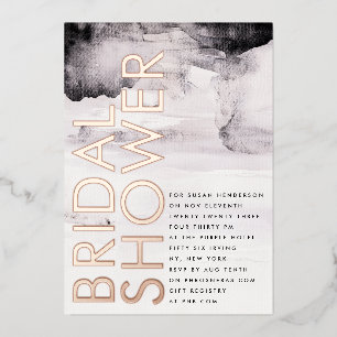 Neutrales Brautparty der modernen Rose Folieneinladung