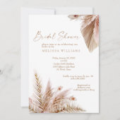 Neutrales Brautparty Pampas Einladung (Vorderseite)