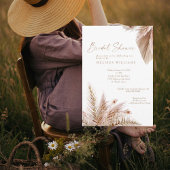 Neutrales Brautparty Pampas Einladung