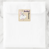 Neutrales Brautparty-Quadrat der Mode-Bride Quadratischer Aufkleber (Tasche)