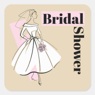 Neutrales Brautparty-Quadrat der Mode-Bride Quadratischer Aufkleber