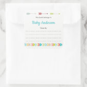 Neutrales Buchzeichen für Babydusche Quadratischer Aufkleber (Tasche)