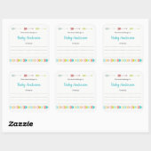 Neutrales Buchzeichen für Babydusche Quadratischer Aufkleber (Blatt)