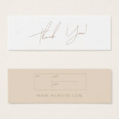 Neutrales Business Clothing Danke Label Hang Tag (Vorne & Hinten)