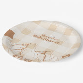 Neutrales Camping Babydusche Pappteller (Schrägansicht)