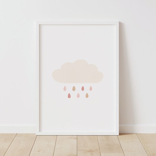 Neutrales Cloud Pink Girl Kinderzimmer Dekor Poster