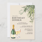 Neutrales Cream Chic Champagne Erwachsene Geburtst Einladung (Vorderseite)