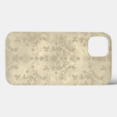 Neutrales Cream Tan DoppelDamaskus-Muster Case-Mate iPhone Hülle (Rückseite (Horizontal))