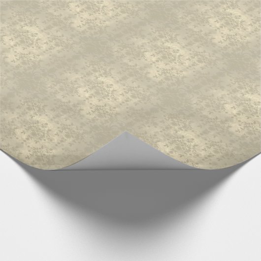 Neutrales Cream Tan DoppelDamaskus-Muster Geschenkpapier (Ecke)