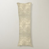 Neutrales Cream Tan DoppelDamaskus-Muster Seitenschläferkissen (Vorderseite Vertikal)