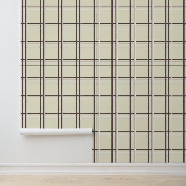 Neutrales Creme-Karo-Tartan Tapete (Anwendung)