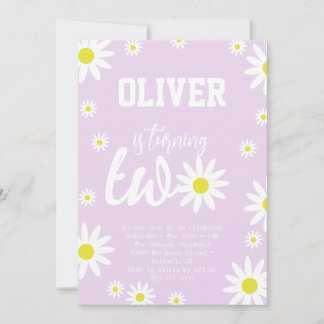 Neutrales Daisy 2. Geburtstag Party Boho White Einladung