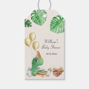 Neutrales Dinosaurier-Geschichtenbuch-Ballon-Baby- Geschenkanhänger