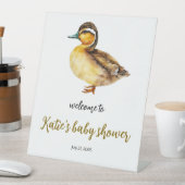 Neutrales Duck Duck Baby Shower-Zeichen Sockelschild (In Situ)