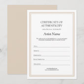 Neutrales Echtheitszeugnis für Kunst Dankeskarte (Vorne/Hinten)