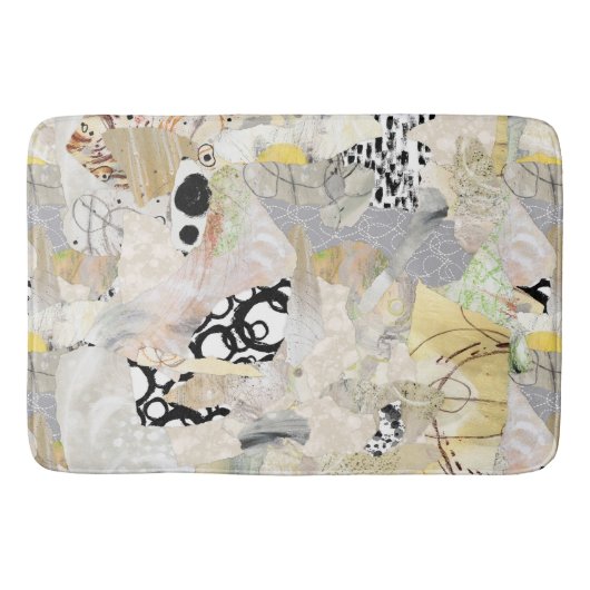 Neutrales Elegantes Abstractes Collage-Design Badematte (Vorderseite)