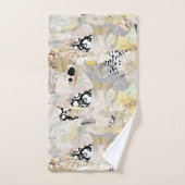 Neutrales Elegantes Abstractes Collage-Design Badhandtuch Set (Handtuch)