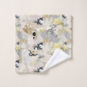 Neutrales Elegantes Abstractes Collage-Design Badhandtuch Set (Waschlappen)