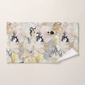 Neutrales Elegantes Abstractes Collage-Design Badhandtuch Set (Handtuch)