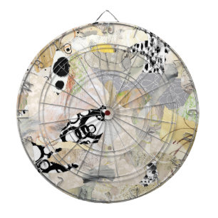 Neutrales Elegantes Abstractes Collage-Design Dartscheibe