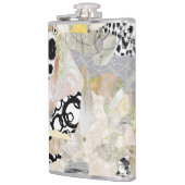 Neutrales Elegantes Abstractes Collage-Design Flachmann (Links)