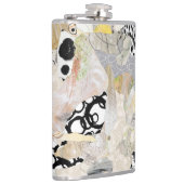 Neutrales Elegantes Abstractes Collage-Design Flachmann (Rechts)