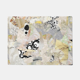 Neutrales Elegantes Abstractes Collage-Design Fußmatte