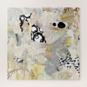 Neutrales Elegantes Abstractes Collage-Design Puzzle (Horizontal)
