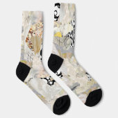 Neutrales Elegantes Abstractes Collage-Design Socken (Rechts)