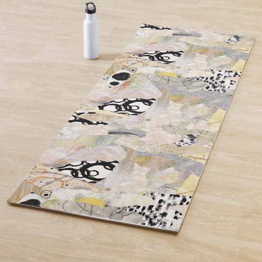 Neutrales Elegantes Abstractes Collage-Design Yogamatte (Beispiel)