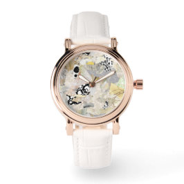 Neutrales elegantes abstraktes Collagendesign Armbanduhr
