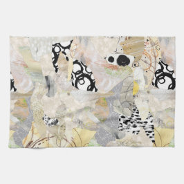Neutrales elegantes abstraktes Collagendesign Geschirrtuch